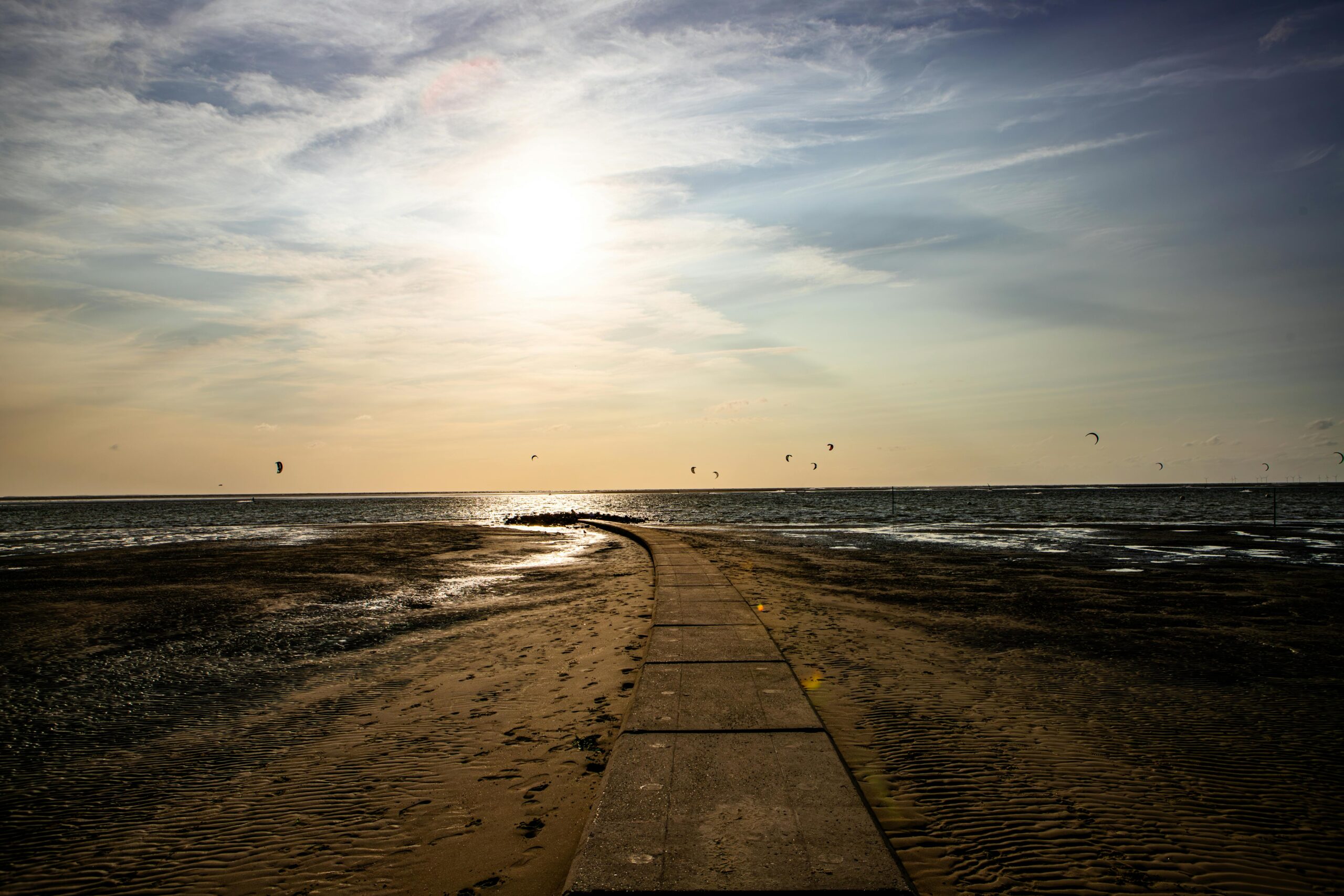 Malerischer Sonnenuntergang Am Borkumer Strandweg