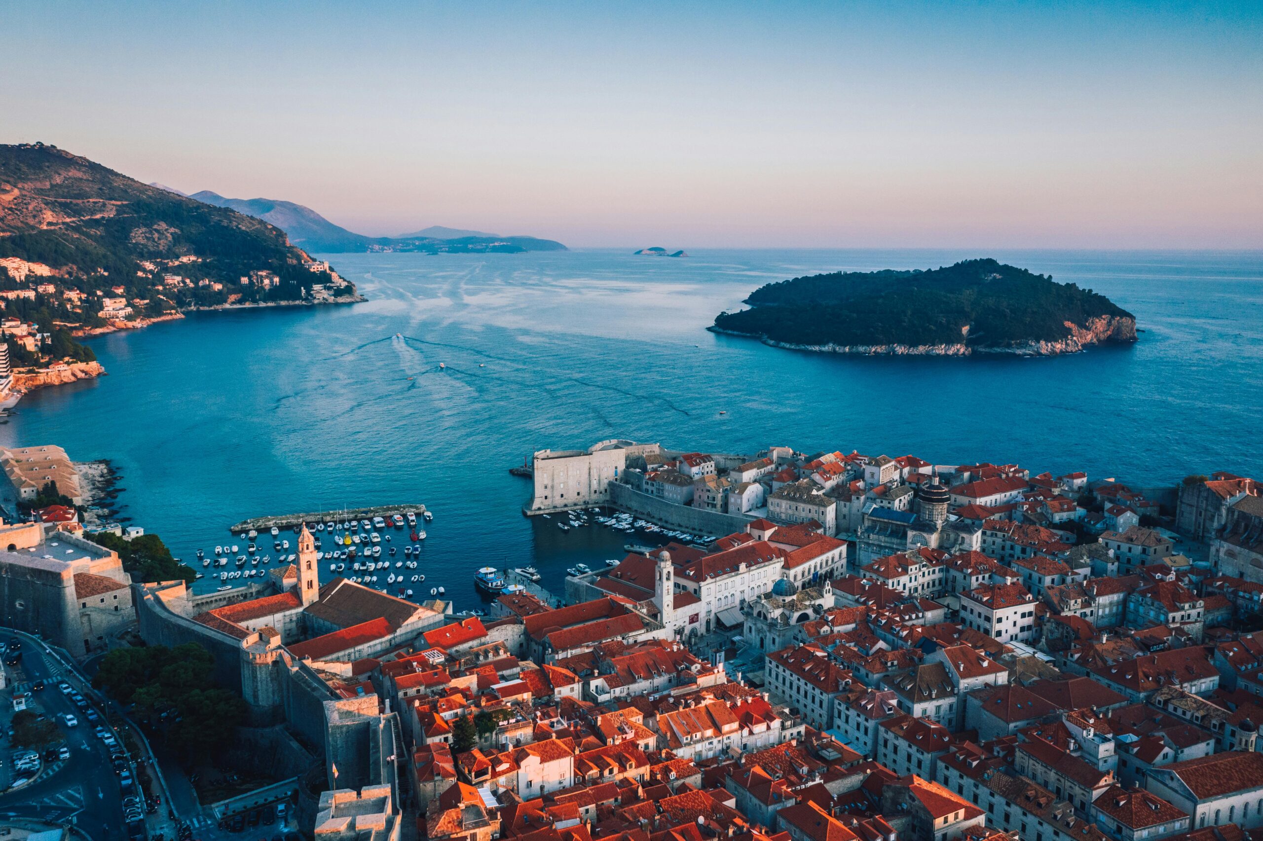 Luftaufnahme Einer Stadt Und Einer Insel